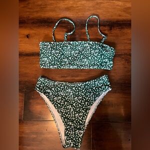 Green Floral Bikini Set